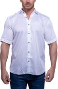 Maceoo Munich Resistance0177 White Short Sleeve Button-Up Shirt