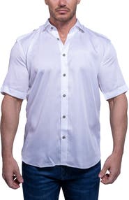 Maceoo Munich Resistance0177 White Short Sleeve Button-Up Shirt