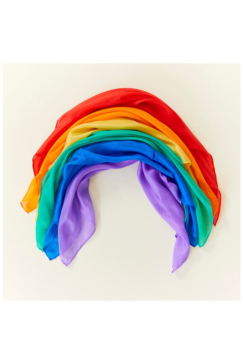Set of 5 Mini Primary Playsilks, Alternate, color, PRIMARY