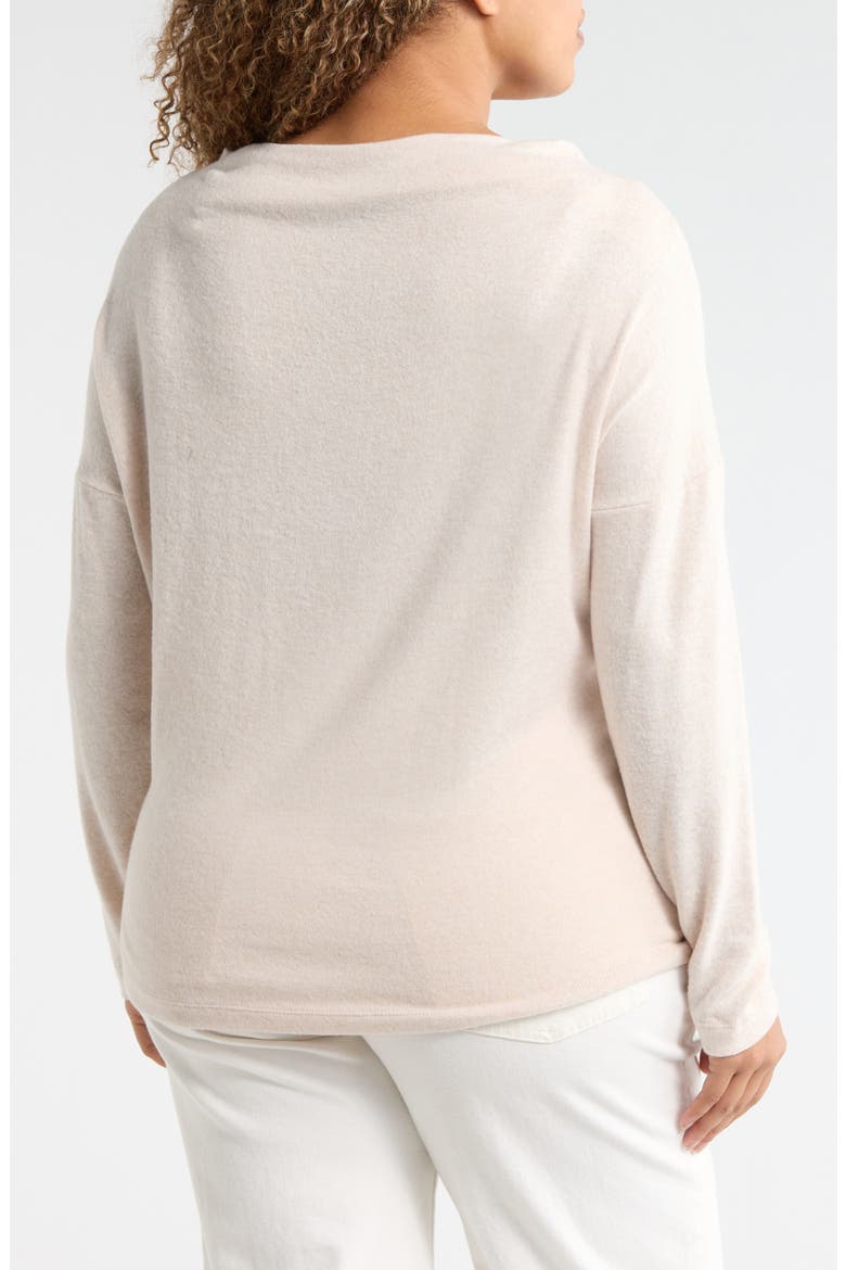 Brushed Knit Long Sleeve Top, Alternate, color, OATMEAL