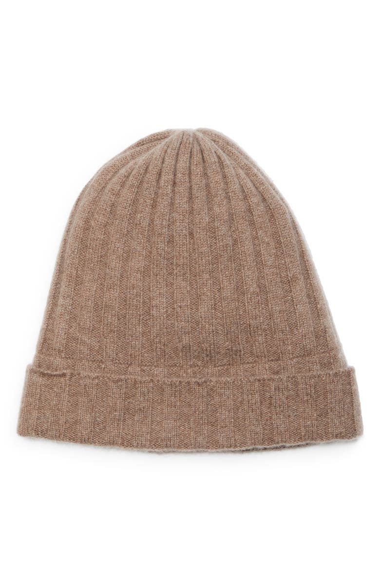 TOTEME Cashmere Rib Beanie, Main, color, Biscuit