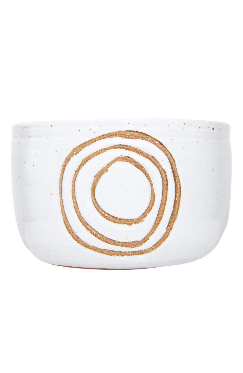 Storied Home White Terracotta Planter, Main, color, Cream