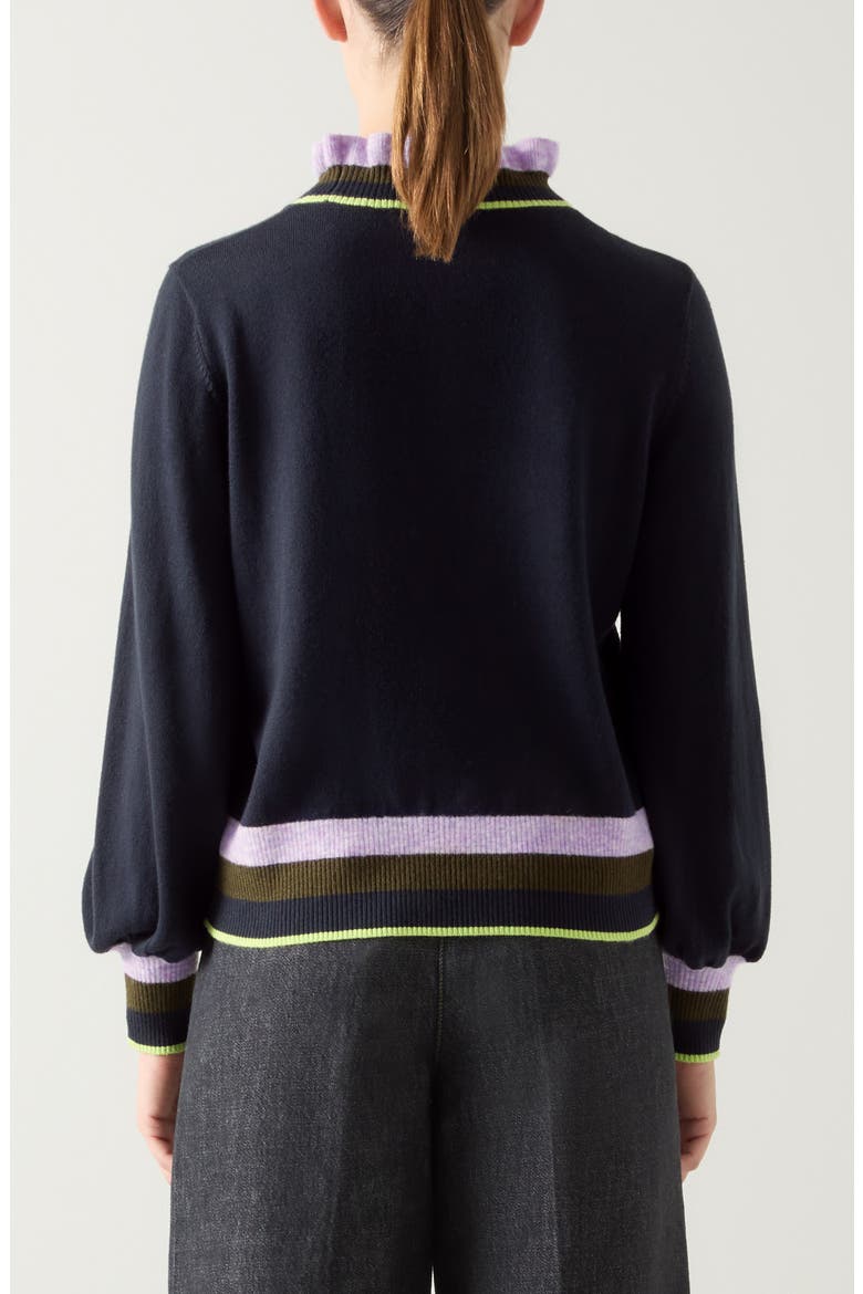 Alina Stripe Mock Neck Sweater, Alternate, color, NAVY MULTI