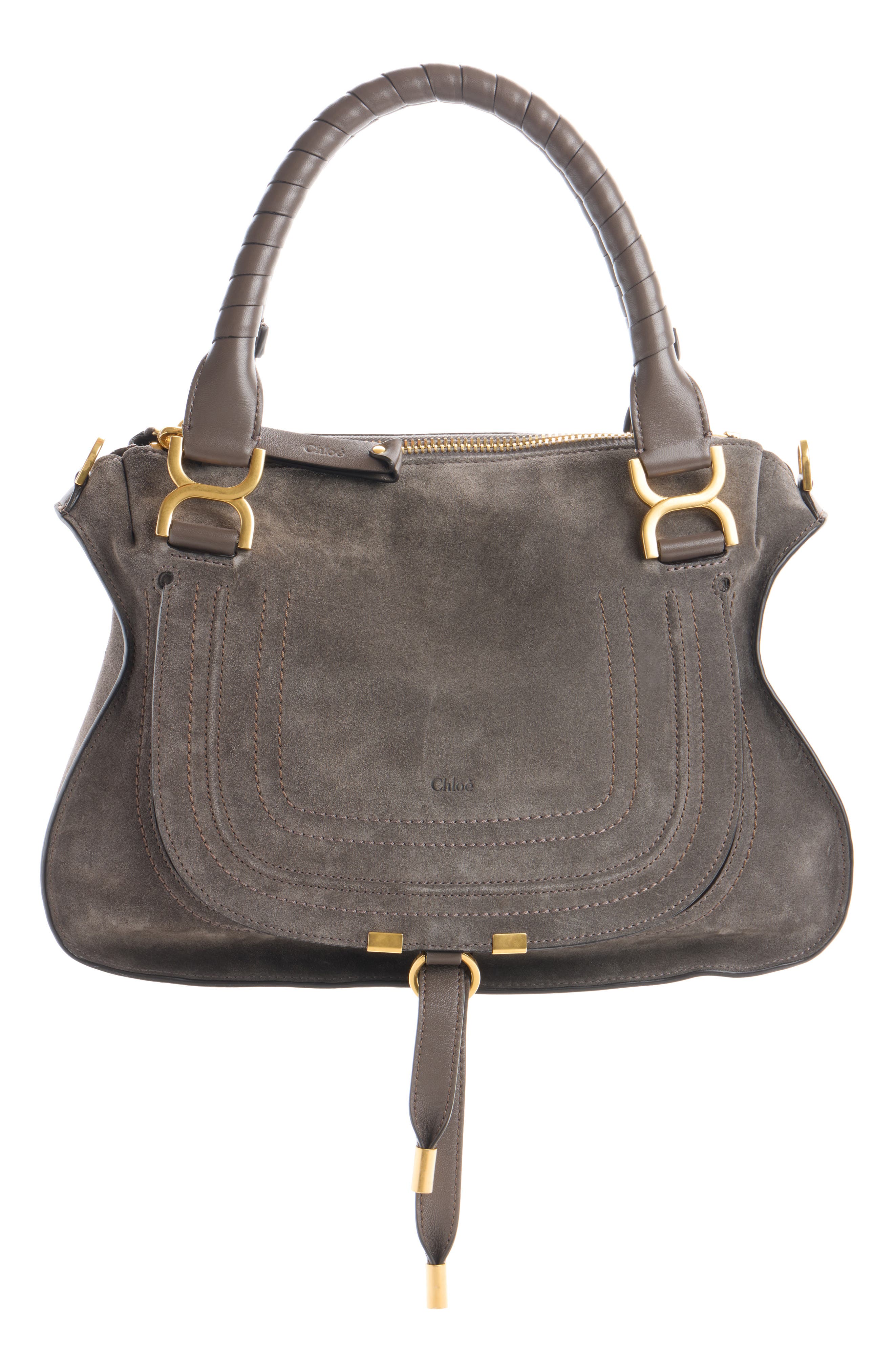 Marcie Leather Satchel, Main, color, NICKEL GREY