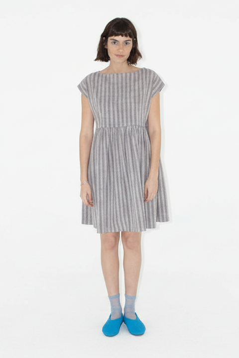 Float Slit-neck Mini Dress