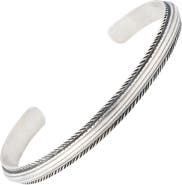 Jan Leslie Sterling Silver Feather Trim Cuff Bracelet