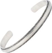 Jan Leslie Sterling Silver Feather Trim Cuff Bracelet