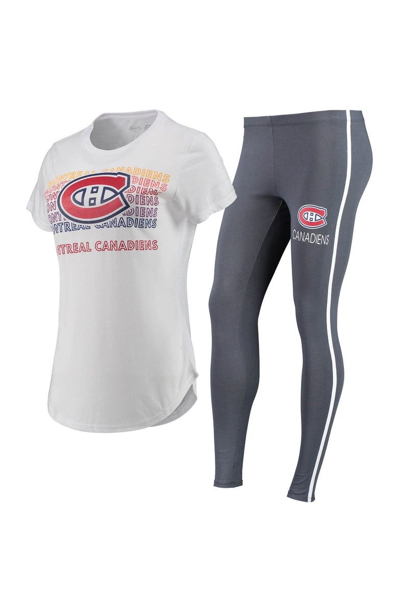 CONCEPTS SPORT Women's Concepts Sport White/Charcoal Montreal Canadiens Sonata T-Shirt & Leggings Set, Main, color, White