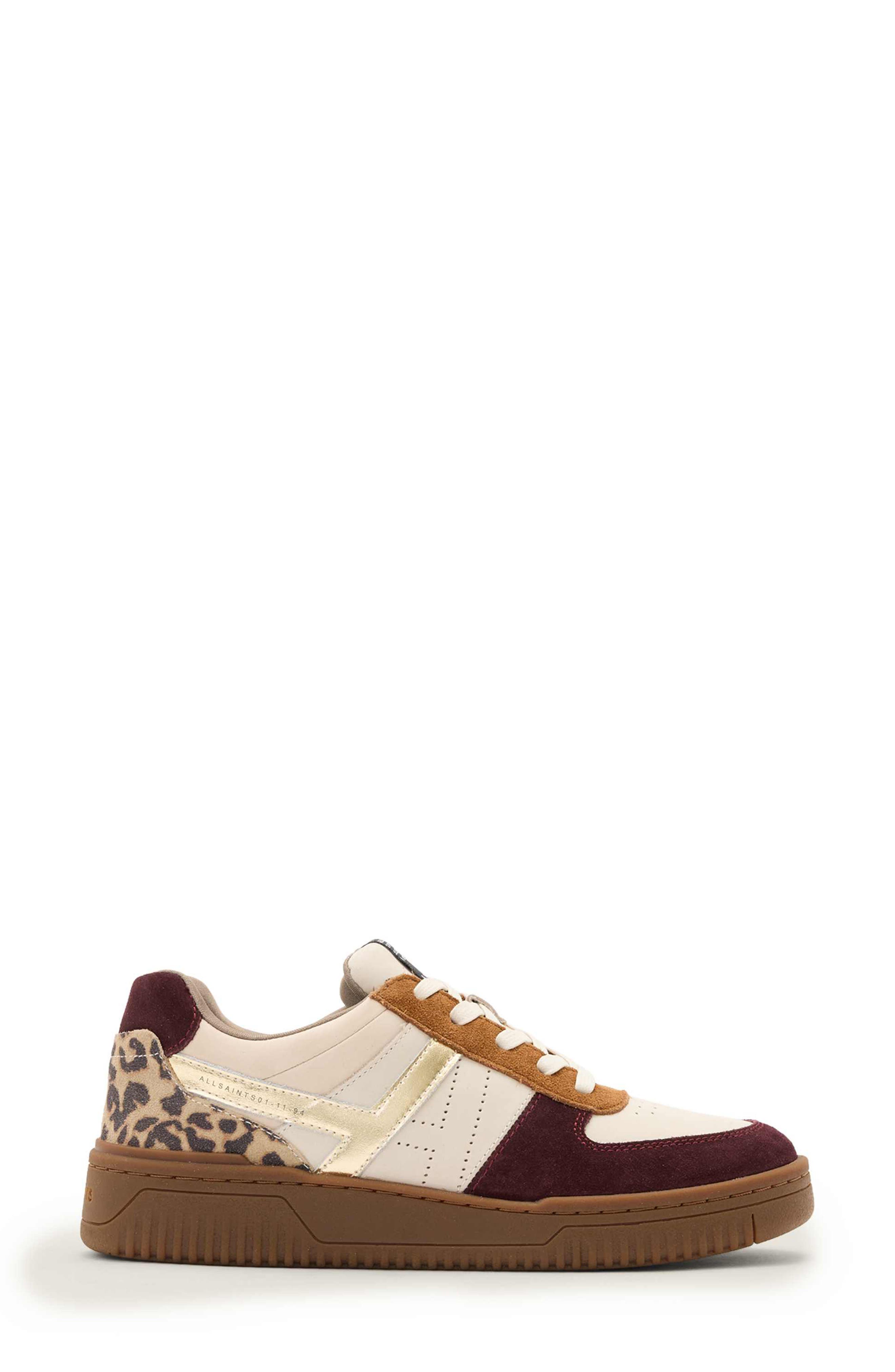AllSaints Vix Sneaker, Alternate, color, Titan Red/ Brown