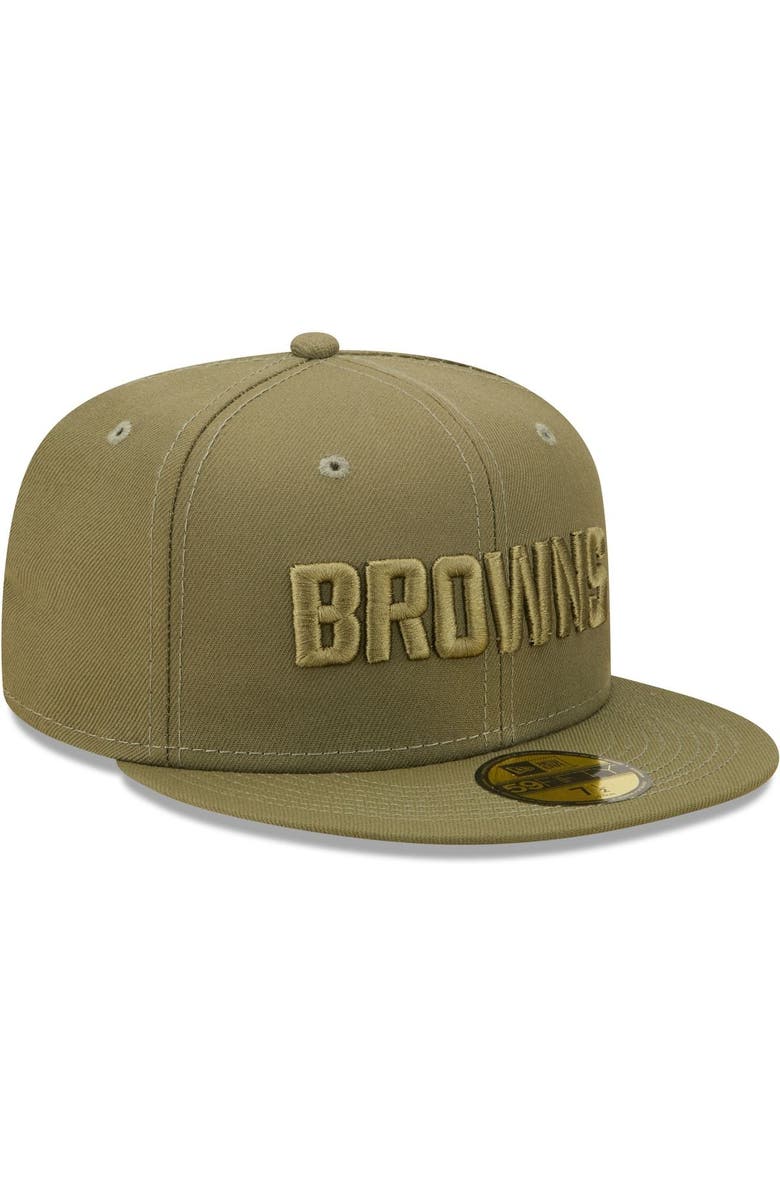 New Era Men's New Era Olive Cleveland Browns Color Pack 59FIFTY Fitted Hat, Alternate, color, 