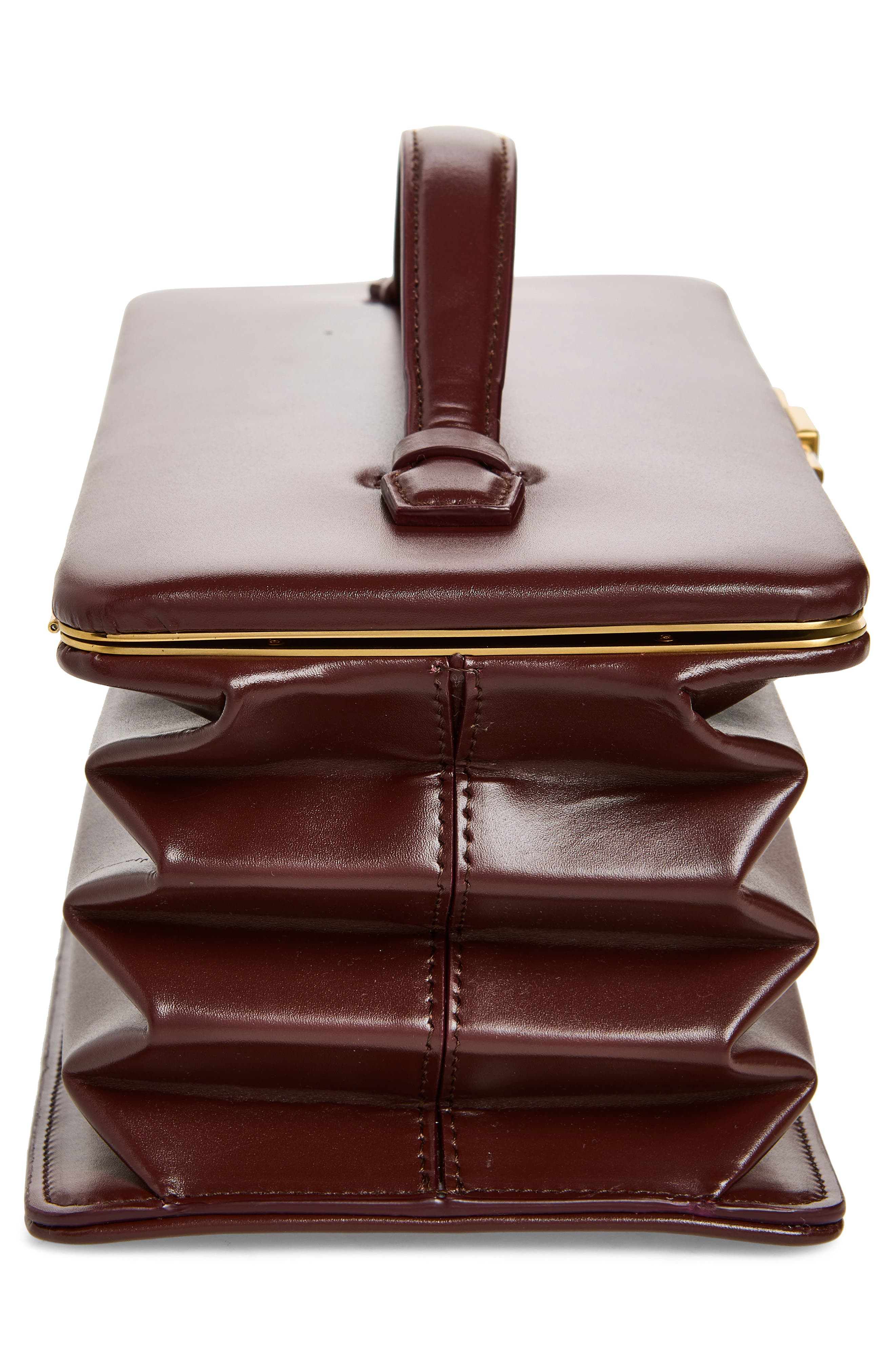 Victoria Beckham Concertina Leather Accordion Clutch, Alternate, color, Dark Burgundy