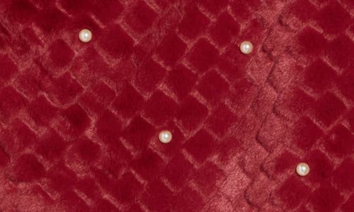 Nanette Lepore Elegant Faux Pearl Ruana In Burgundy