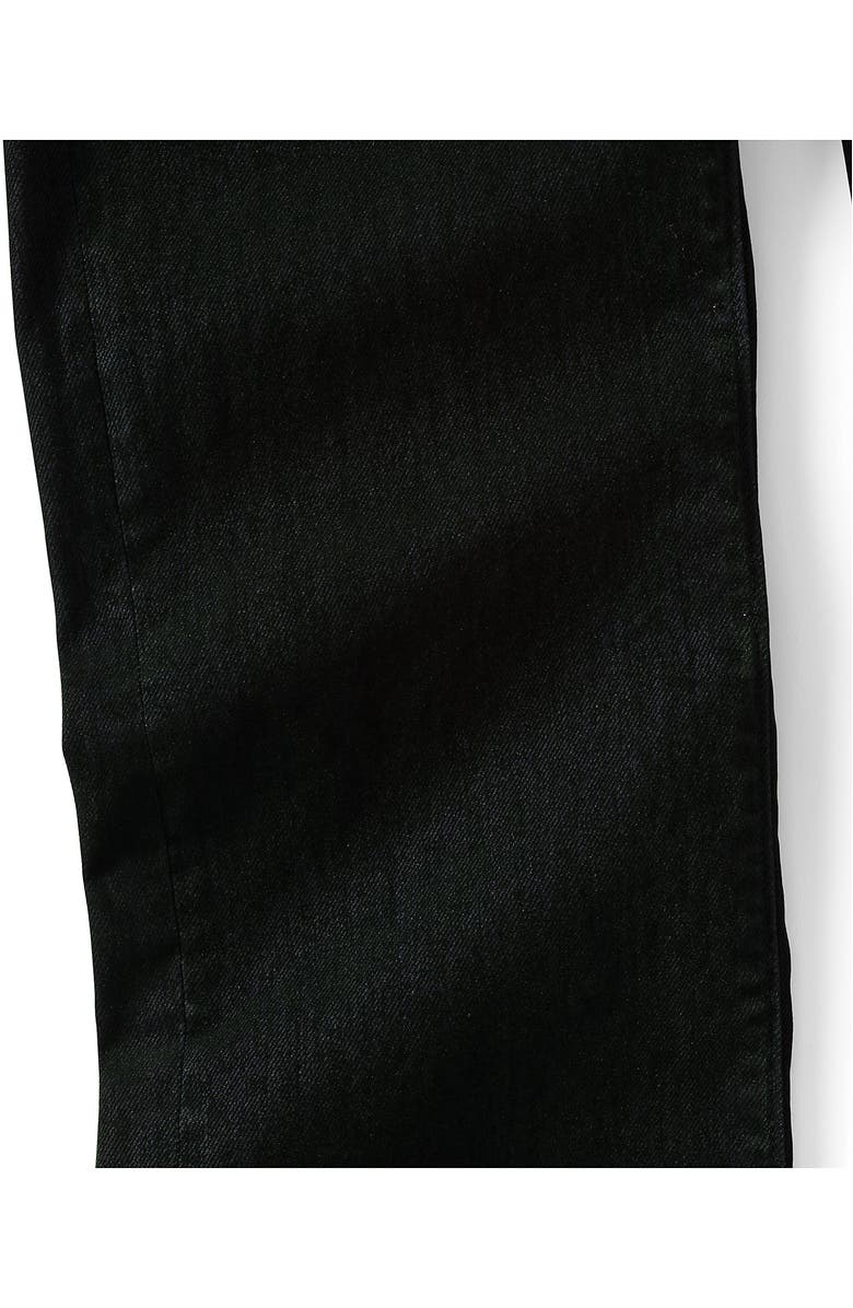 Lands' End Plus Size Flocked Denim Mid Rise Relaxed Straight Leg Cuff Jeans, Alternate, color, Balsam Green