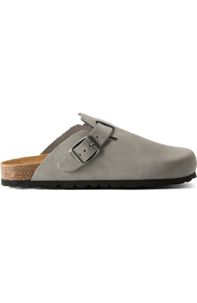 MANGO Leather Clog, Alternate, color, Light/ Pastel Grey