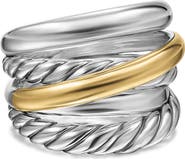 David Yurman Crossover 14k Gold & Sterling Silver Five Row Ring