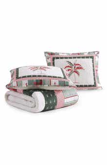 Palm Tree Patchwork Cotton Quilt Set