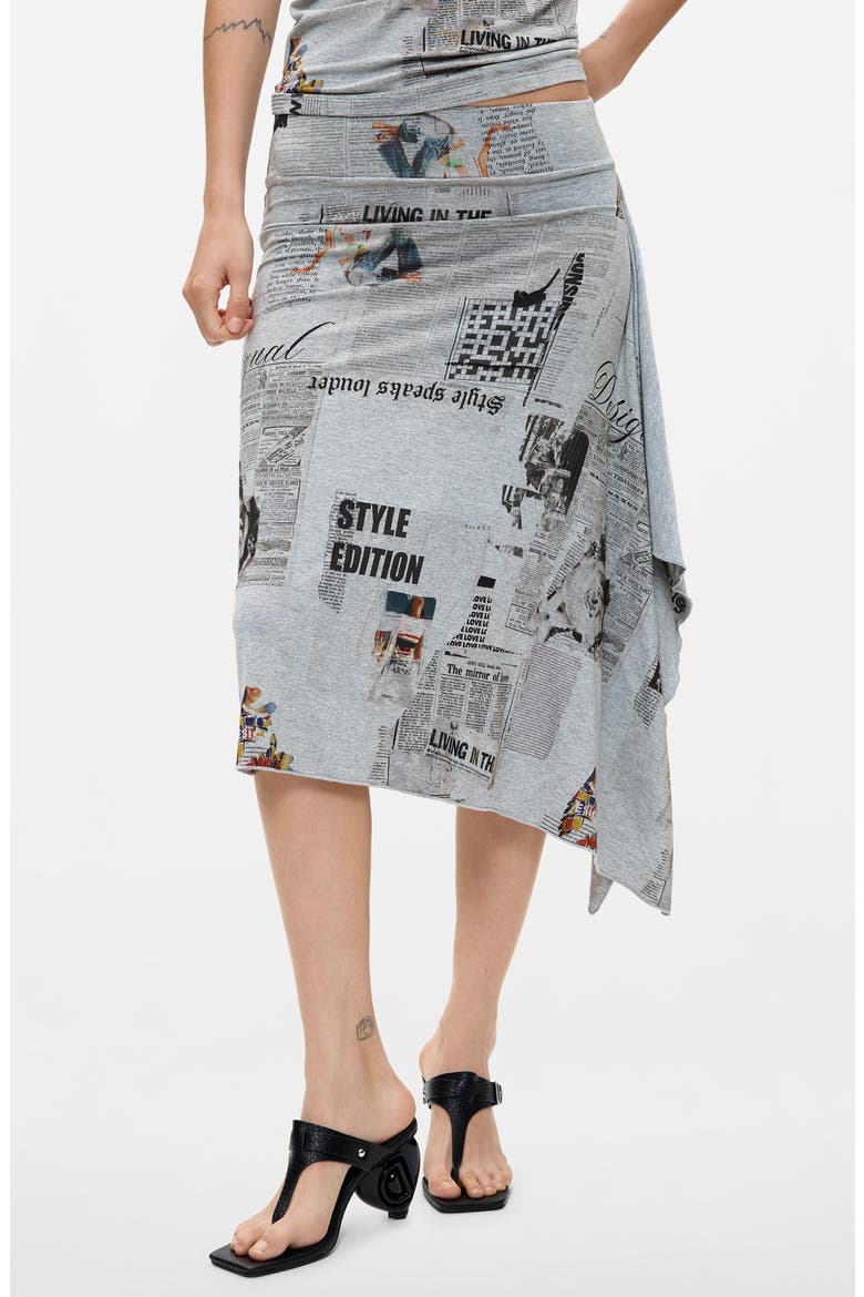 Handkerchief Hem Skirt, Main, color, GRAY