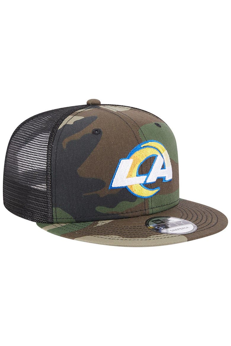 Men's New Era Camo Los Angeles Rams Classic Trucker 9FIFTY Snapback Hat, Alternate, color, Camo