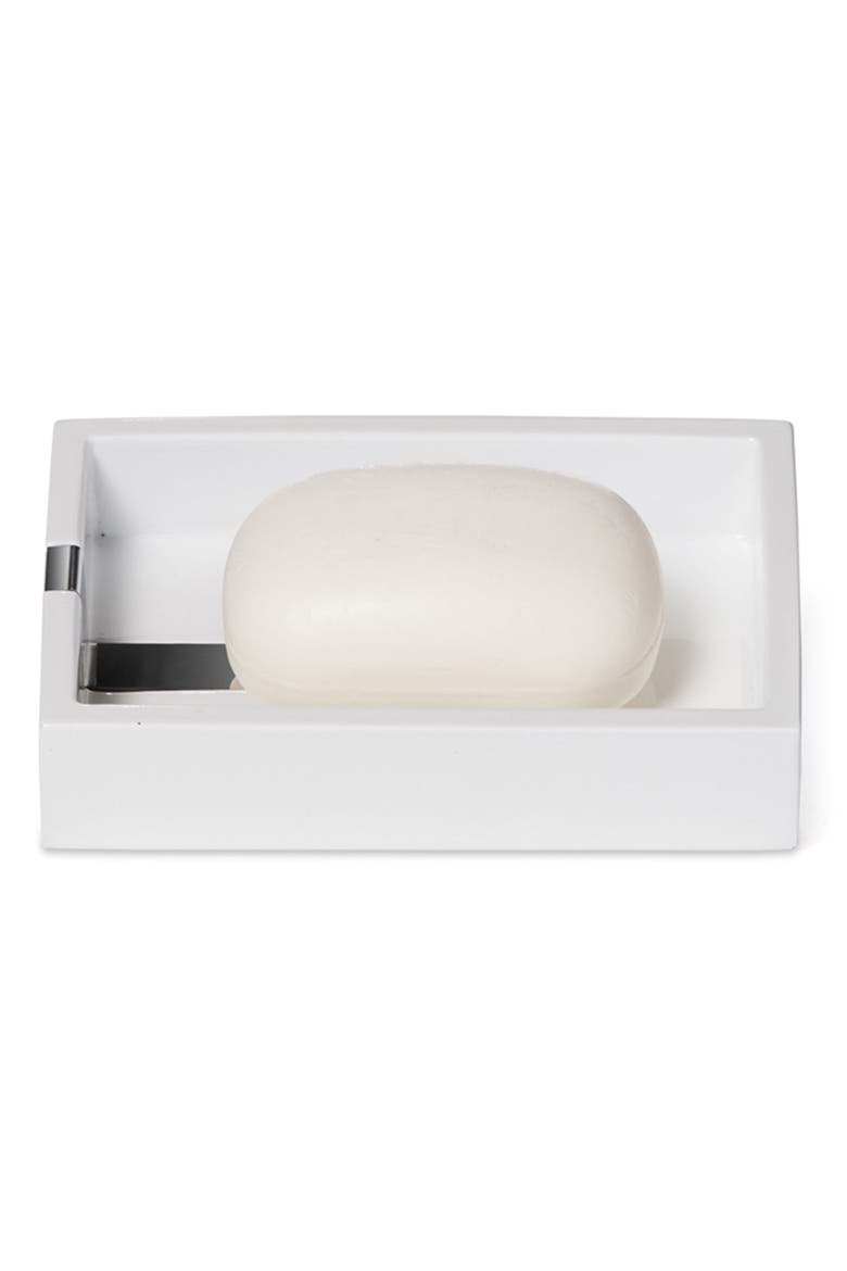 Houston Street White Soap Dish, Alternate, color, WHITE