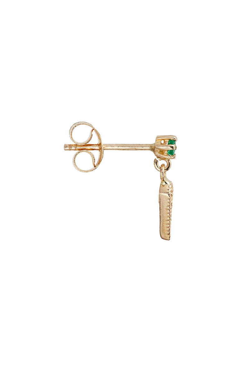 Diamond & Emerald Drop Earrings, Alternate, color, YELLOW GOLD