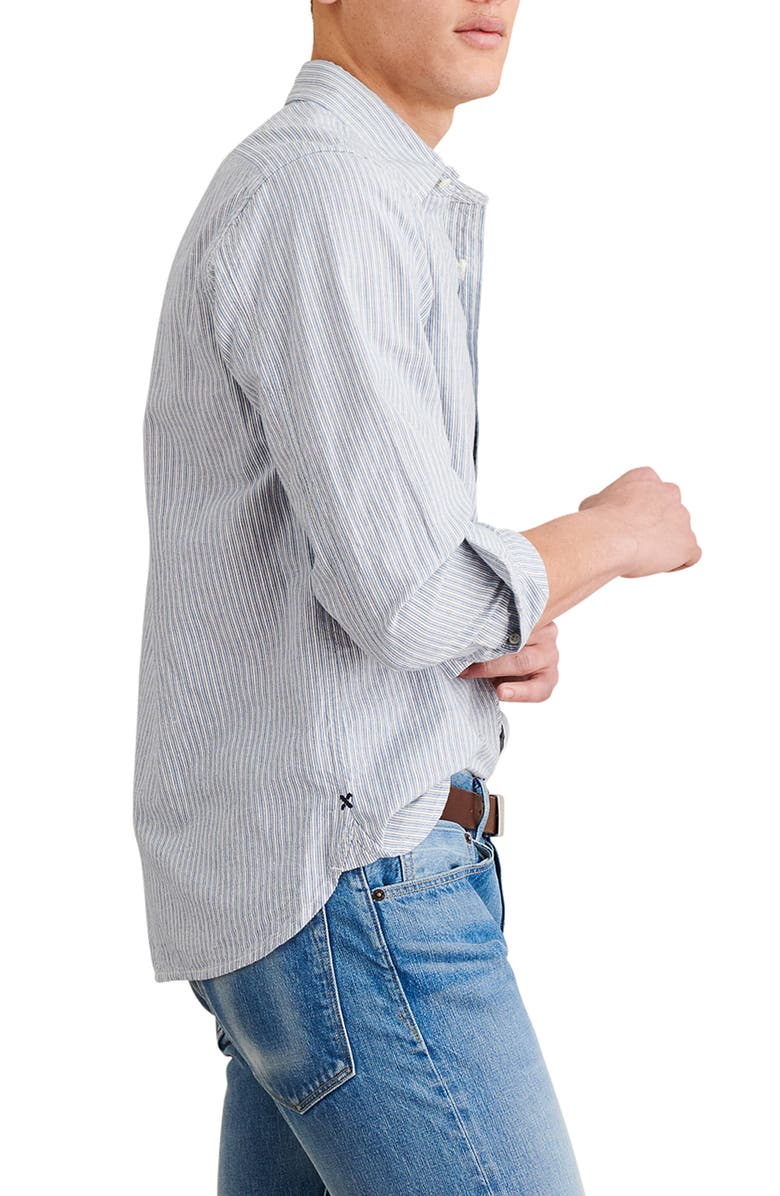 Alex Mill Stripe Cotton & Linen Button-Up Shirt, Alternate, color,