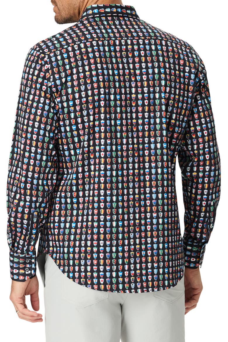 For the Win Stretch Cotton Button-Up Shirt, Alternate, color, BLACK