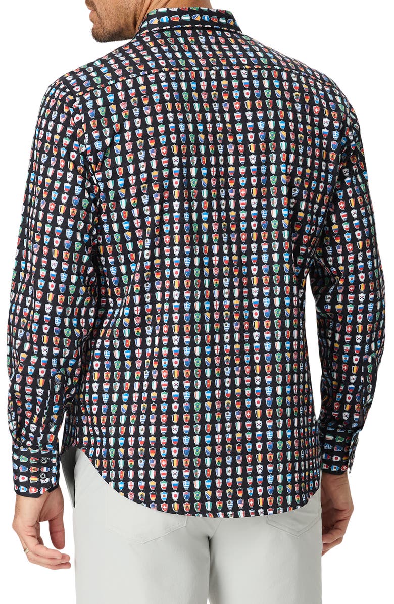 Robert Graham For the Win Stretch Cotton Button-Up Shirt, Alternate, color, Black