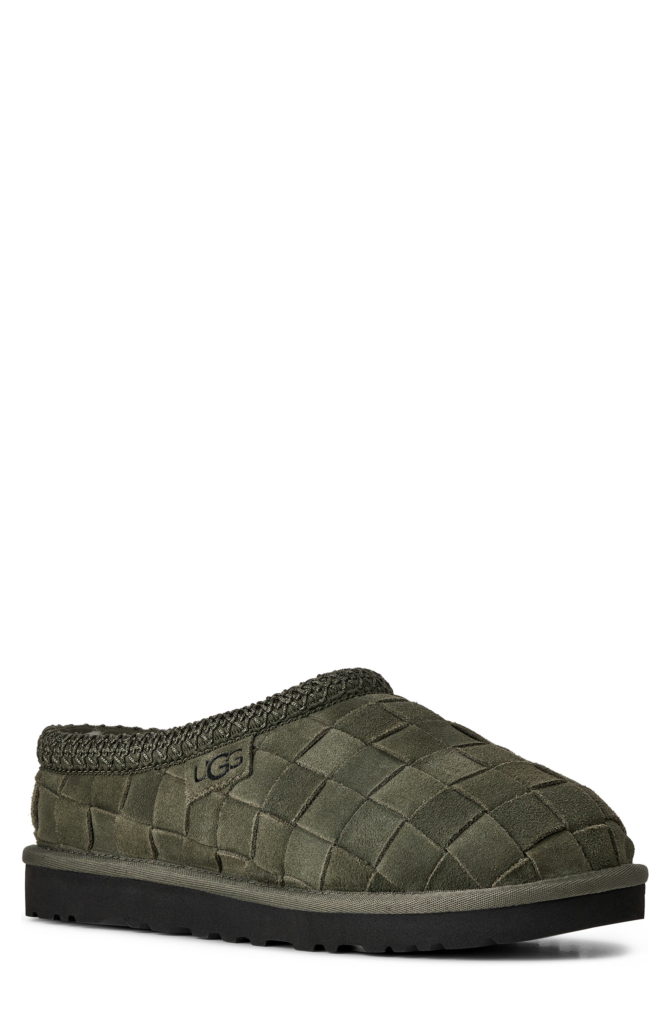 Tasman Woven Leather Slipper, Main, color, FOREST NIGHT