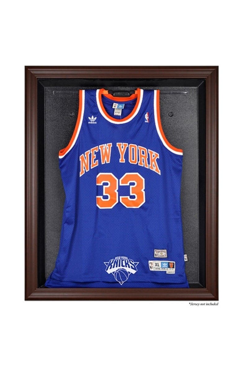 FANATICS AUTHENTIC New York Knicks Brown Framed Logo Jersey Display Case, Main, color, 