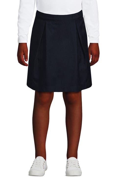 School Uniform Girls Solid Pleated Skort Top of Knee