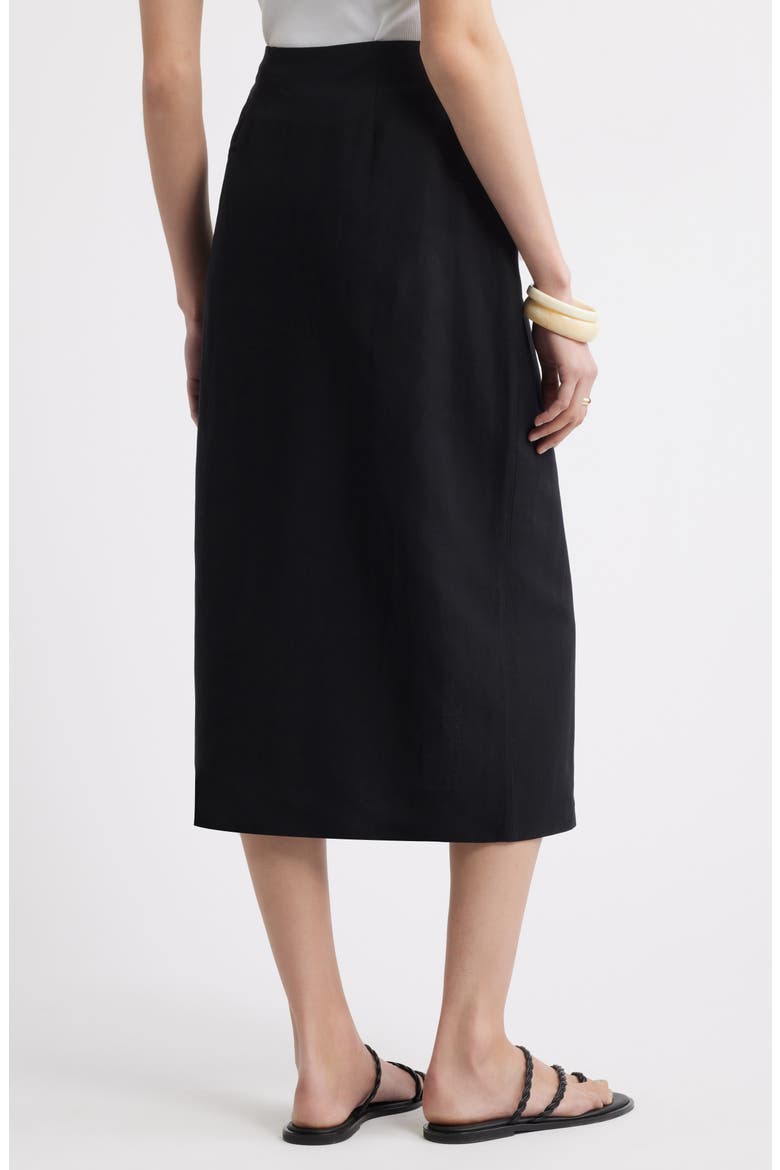 Midi Wrap Skirt, Alternate, color, BLACK