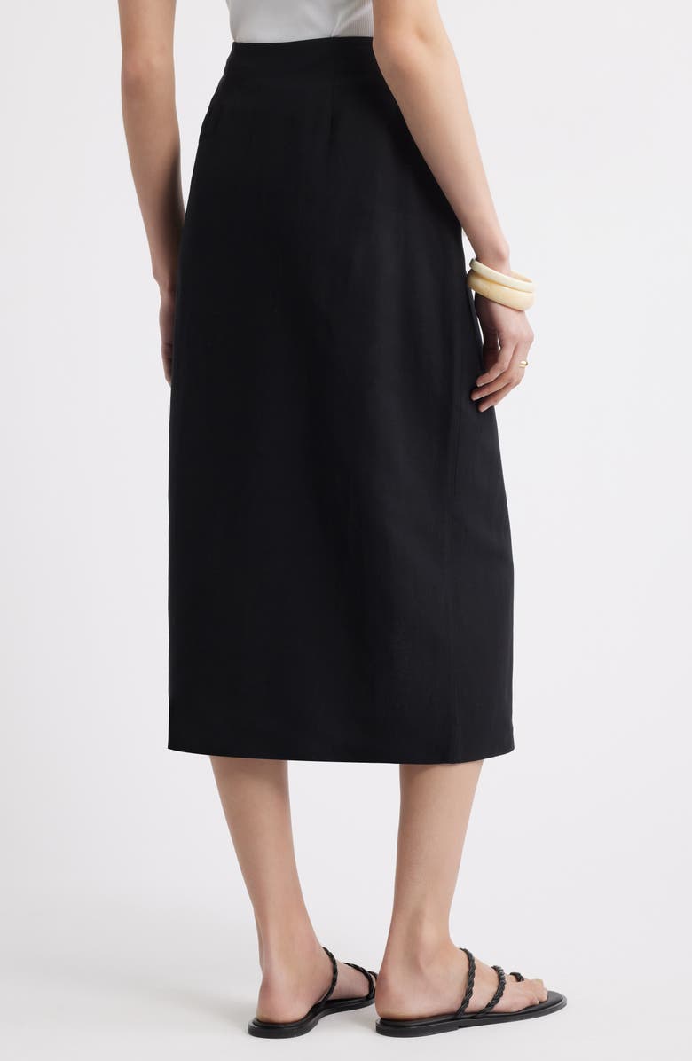 Nordstrom Midi Wrap Skirt, Alternate, color, Black