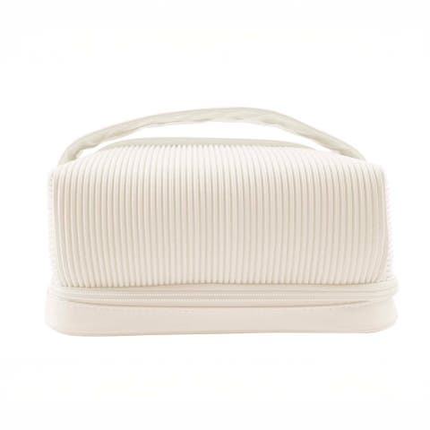 Valencia Double-layer Quilted Faux Leather Makeup Bag