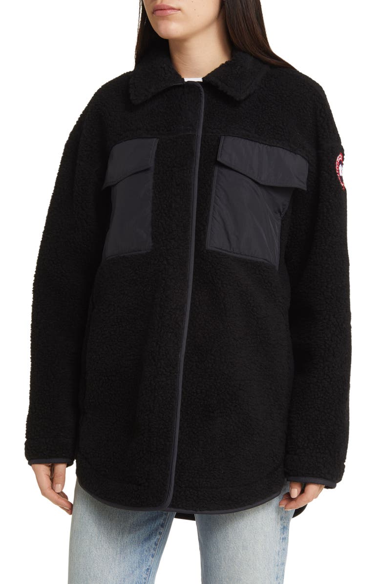 Canada Goose Simcoe High Pile Fleece Shacket, Main, color, Black - Noir