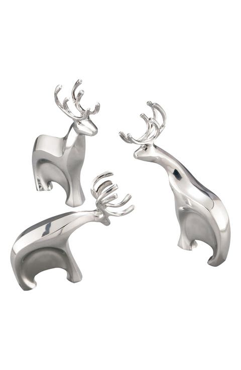 'Blitzen' Reindeer Figurines (Set of 3)