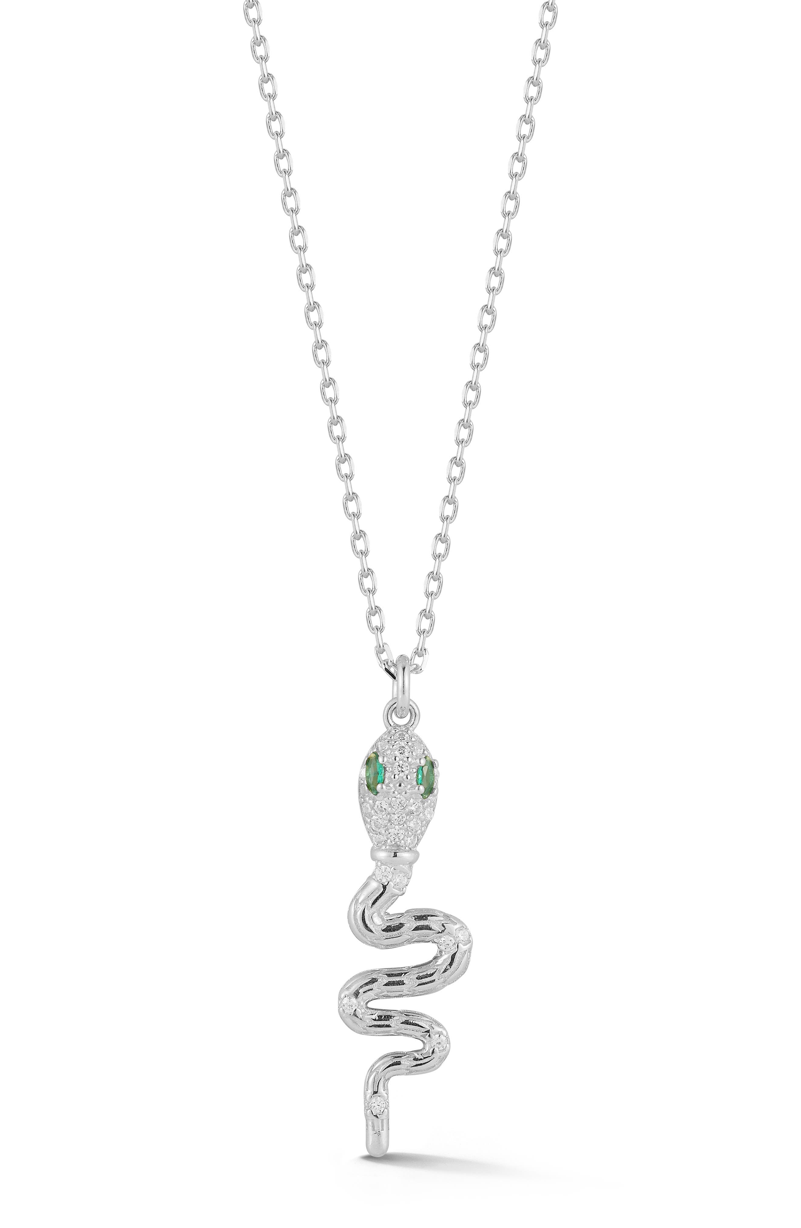 GLAZE JEWELRY Cubic Zirconia Snake Pendant Necklace