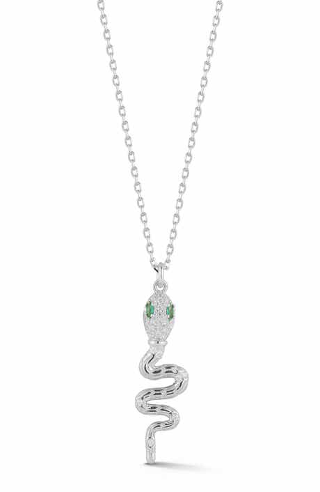 GLAZE JEWELRY Cubic Zirconia Snake Pendant Necklace