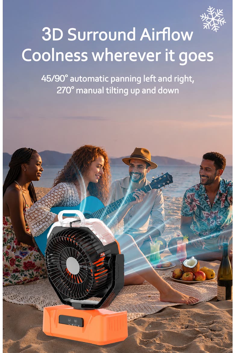 Outdoor Misting Fan, Alternate, color, Orange with black accents
