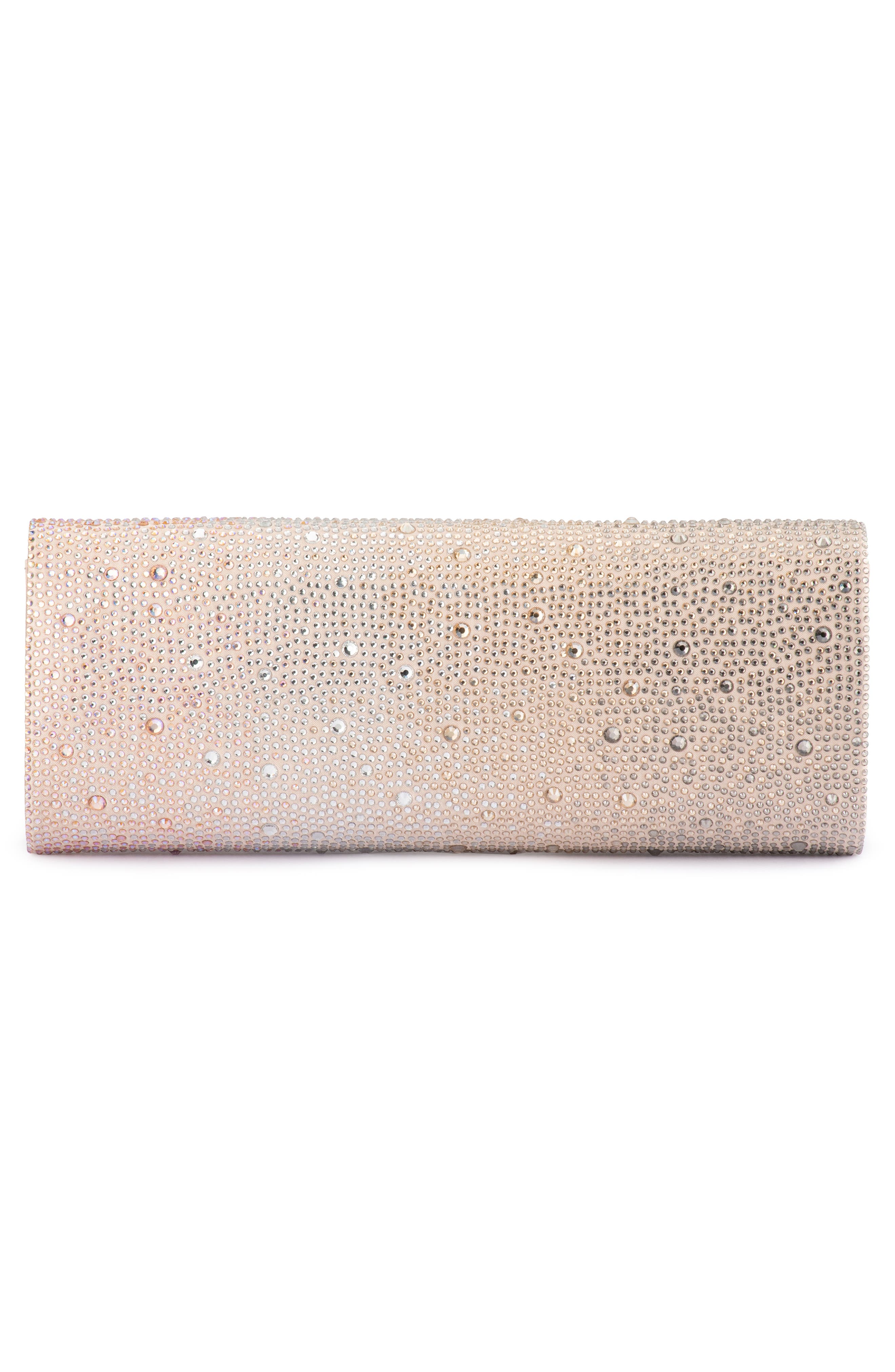 Olga Berg Camille Ombré Hot Fix Crystal Clutch, Alternate, color, Blush