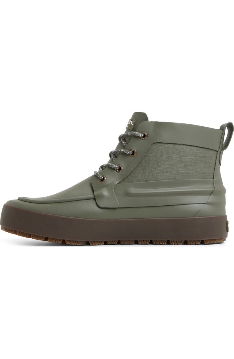 Sperry Sleet Lace-Up Rain Boot, Alternate, color, Olive