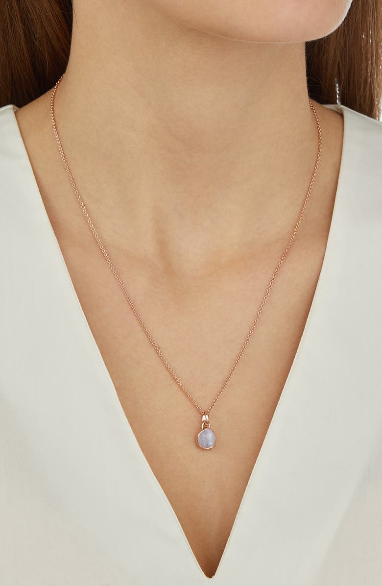 Monica Vinader Siren Mini Semiprecious Stone Bezel Pendant Charm, Alternate, color,