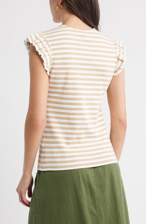 Caslonr Caslon(r) Stripe Ruffled Knit Top In Multi