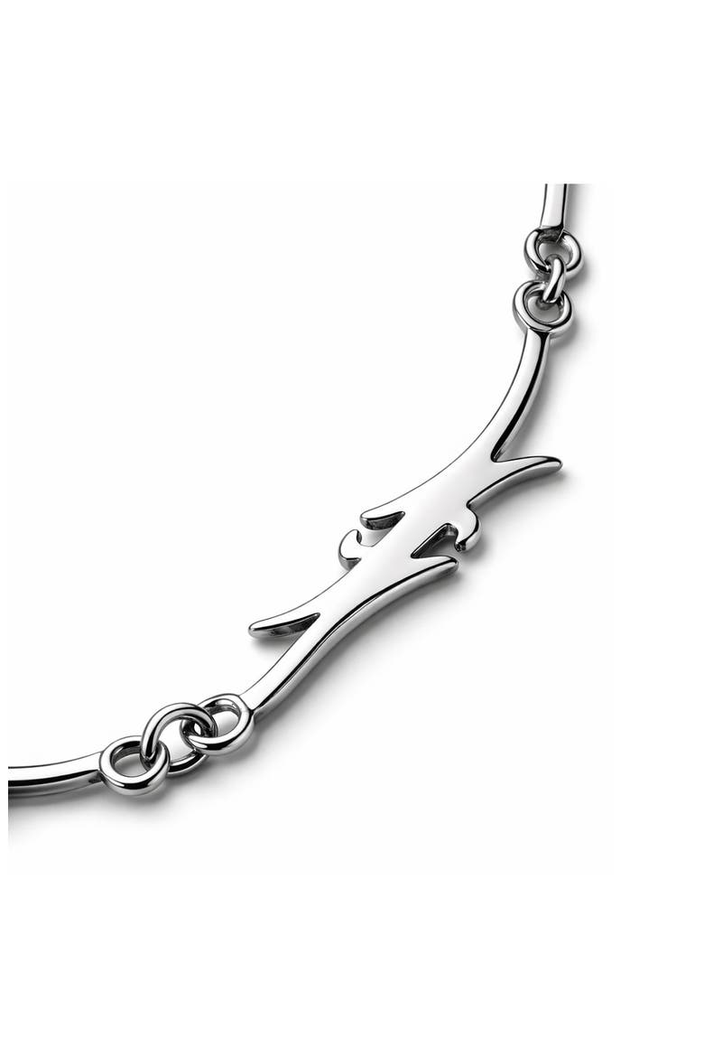 Barbed Wire Chain Necklace, Alternate, color, SILVER