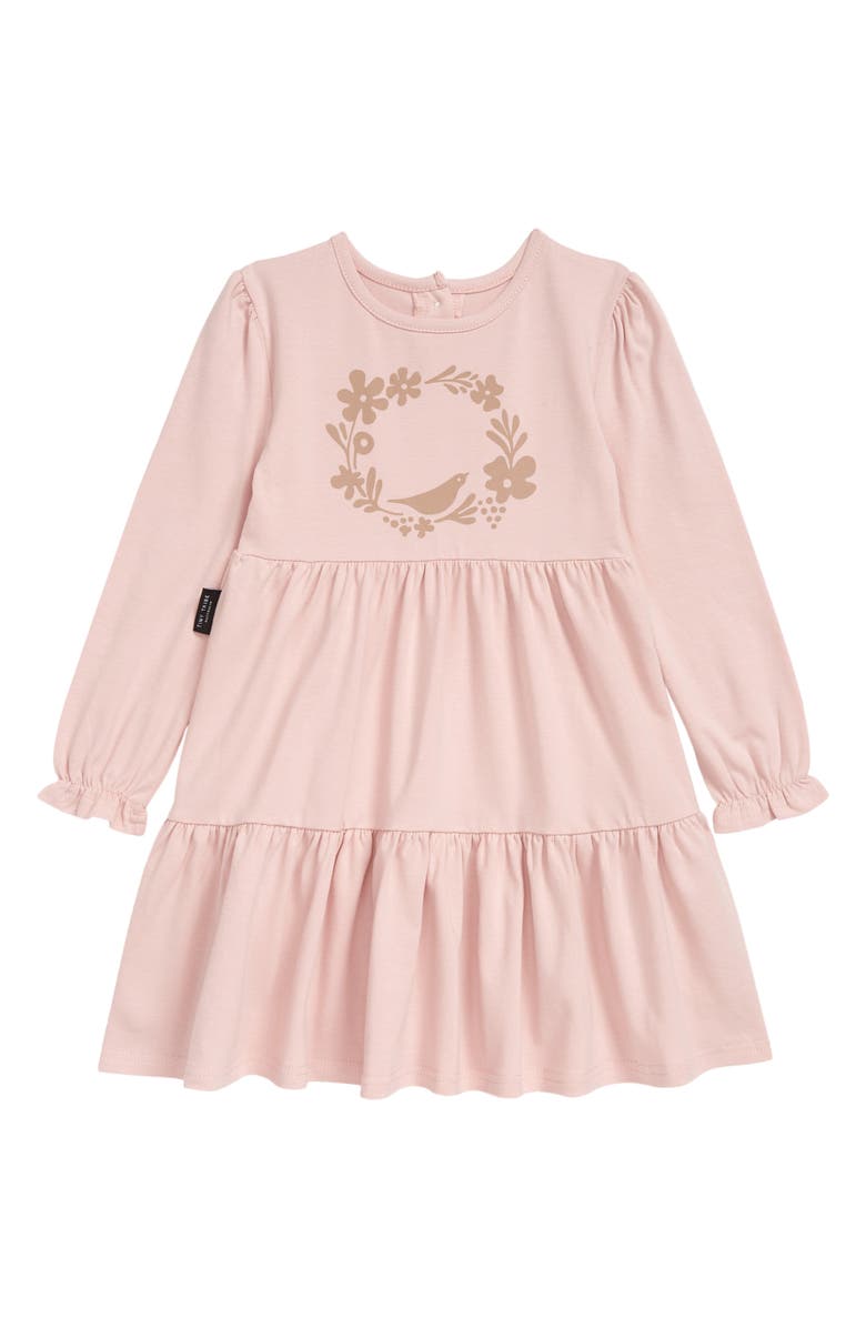 TINY TRIBE Kids' Wreath Tiered Stretch Cotton Babydoll Dress, Main, color, 