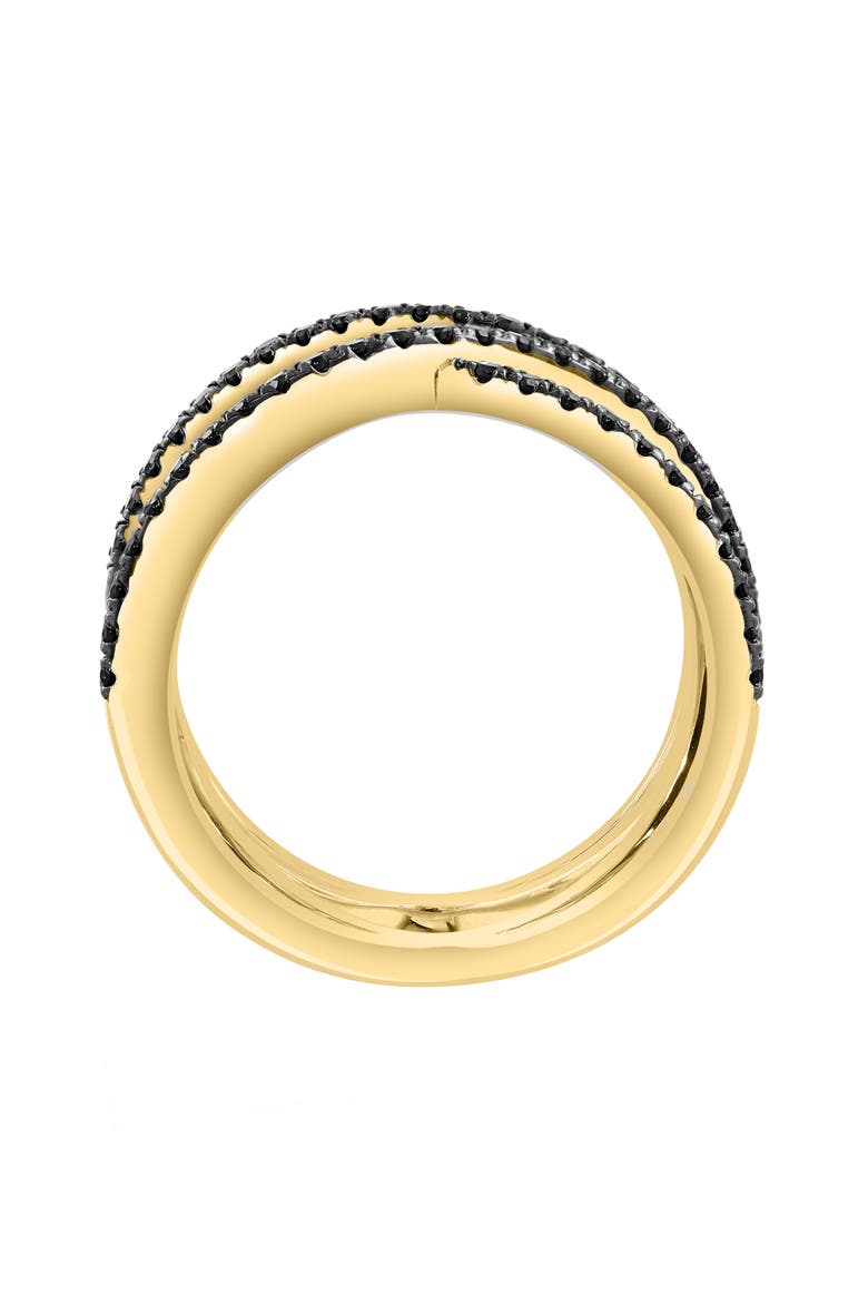 Black Spinel Crisscrossing Multiband Ring, Alternate, color, BLACK