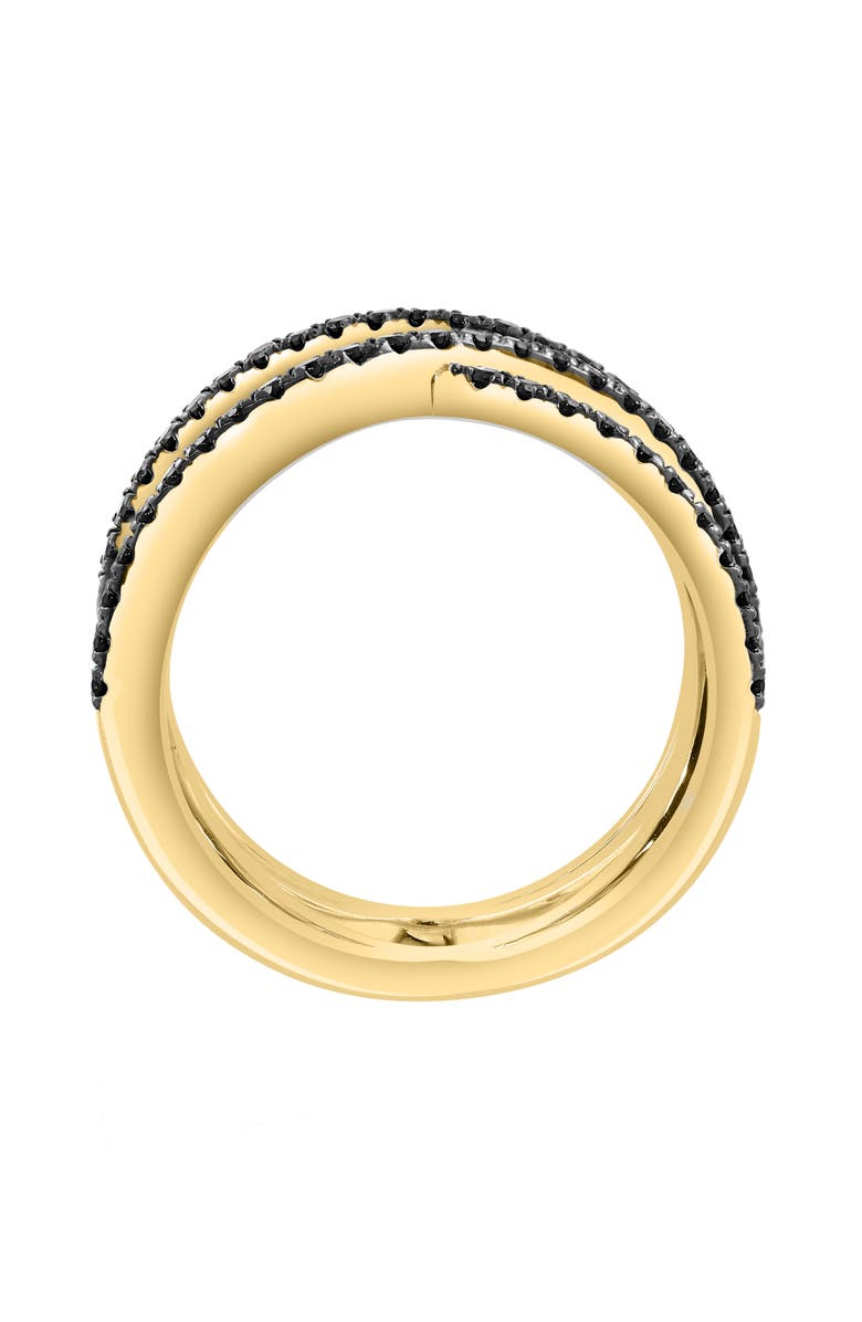 EFFY Black Spinel Crisscrossing Multiband Ring, Alternate, color, Black