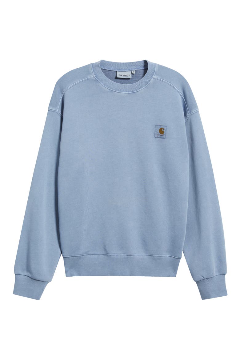 Nelson Logo Patch Sweatshirt, Alternate, color, GENTLE BLUE (GARMENT DYED)