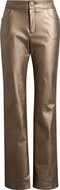 Anne Klein Metallic Faux Leather Bootleg Pants