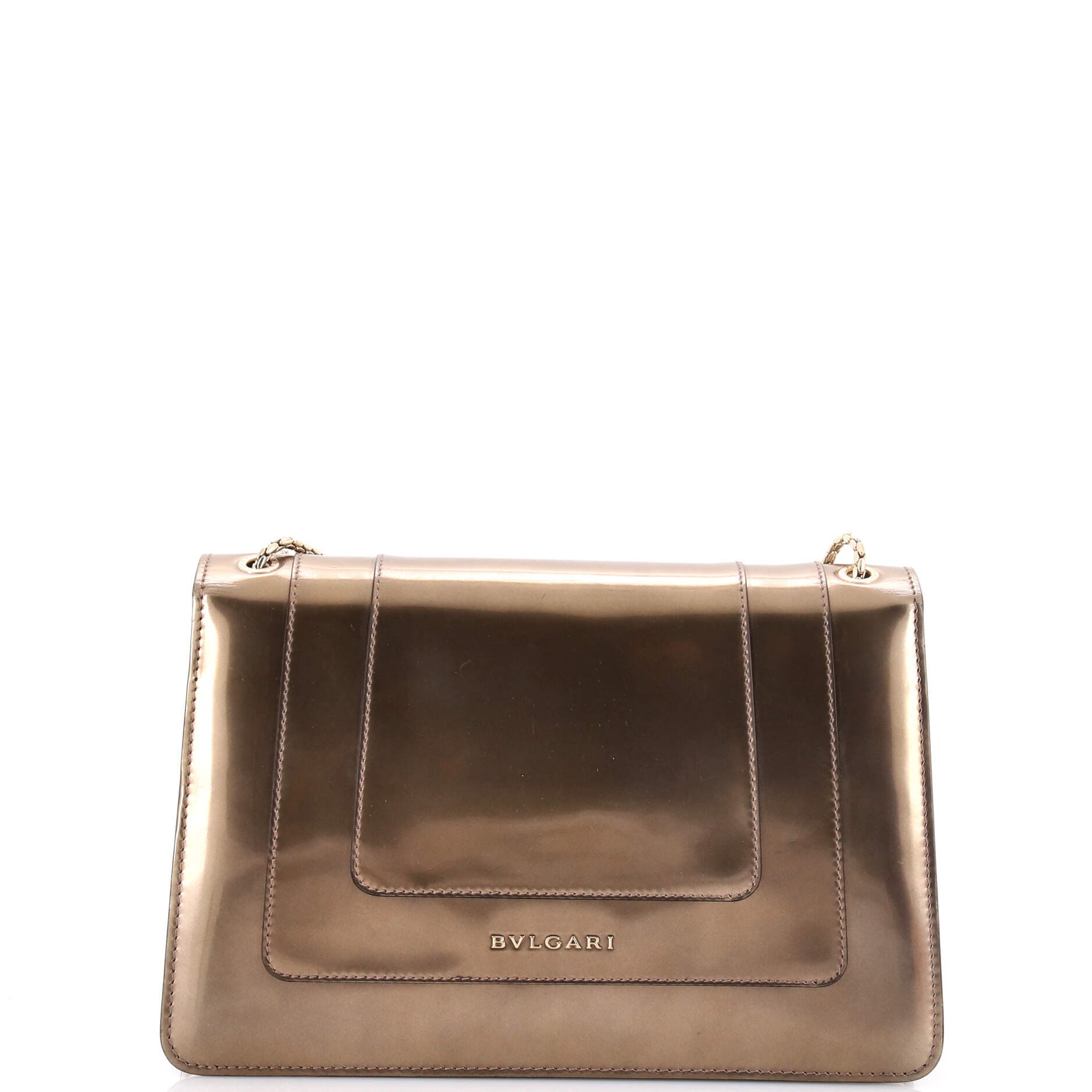 Serpenti Forever Shoulder Bag Metallic Leather Medium, Alternate, color, Metallic Gold