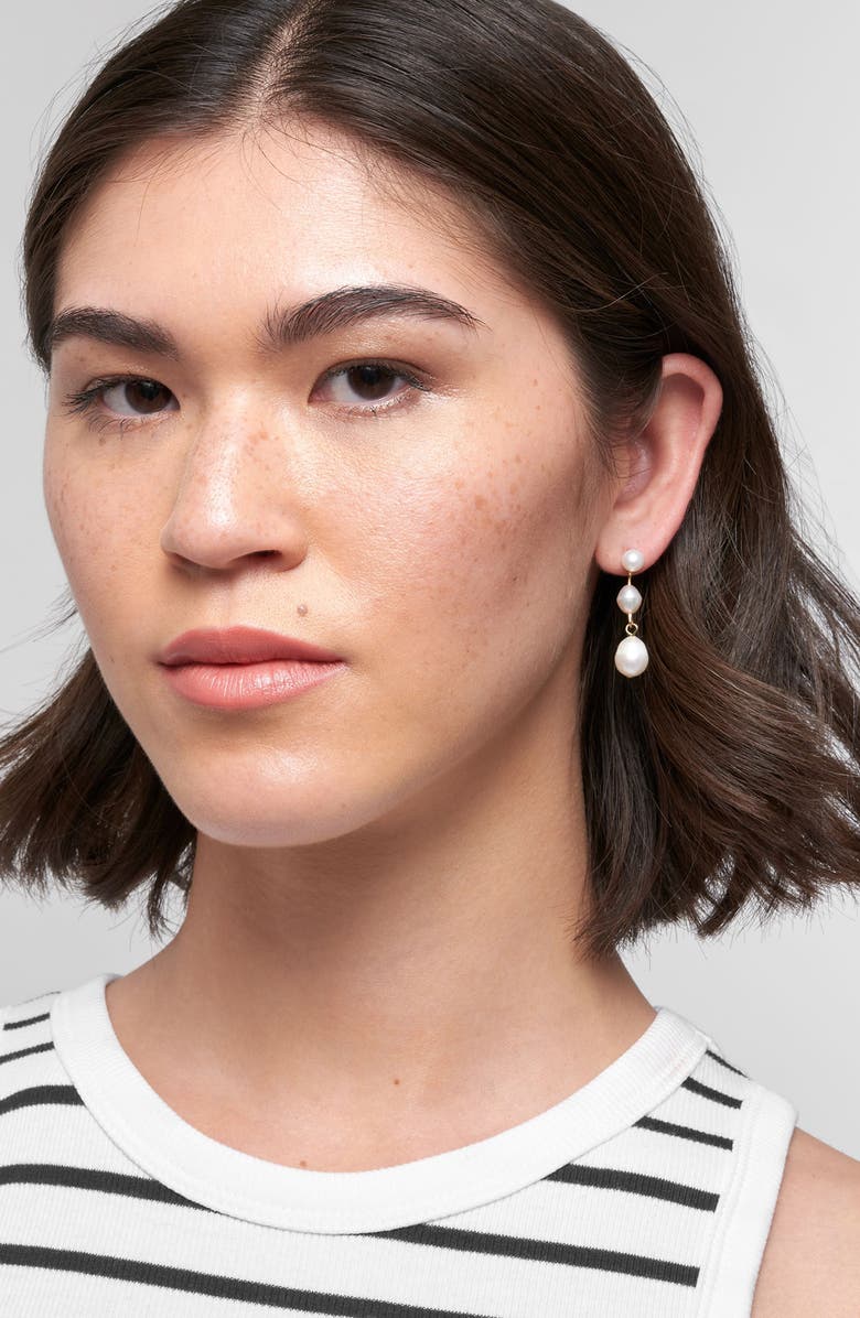 Adornia 9-10mm Freshwater Pearl Drop Earrings, Alternate, color,